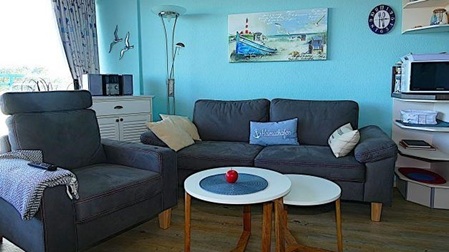 Das Bild zeigt den Wohnbereich Ap. 36 im Luv+Lee, SPO